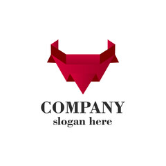 red bull logo flat origami polygonal style