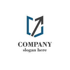 shield up arrow logo template.