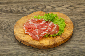 Smoked pork neck slices snack