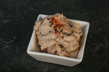 Herring butter spread in the bowl