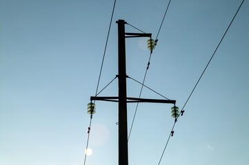 pole with high-voltage electrical wires