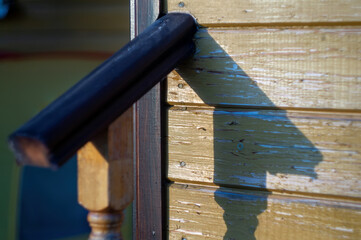 wooden railings of a rural house