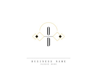 Letter OD Logo, Diamond od Logo Template with Creative Line Art Concept Premium Vector for Luxury Diamond Ring Store and etc