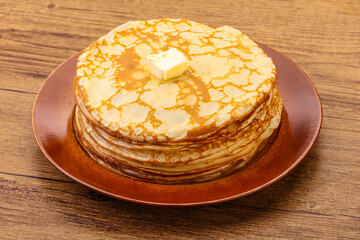 Stack of Russian traditonal pancakes