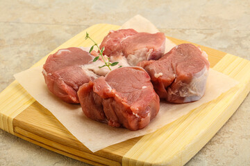 Raw pork tenderloin for cooking