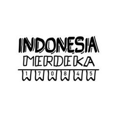 Hand lettering indonesia independence day typography design