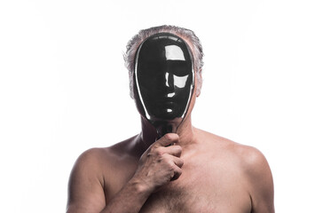 Fototapeta premium naked man in black mask