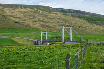 Brücke und Zufahrt zur Hochlandstraße 35 Kjölur, Kjalvegur eine Nord Süd Verbindung durch das...
