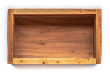 Empty apple wood box on white background