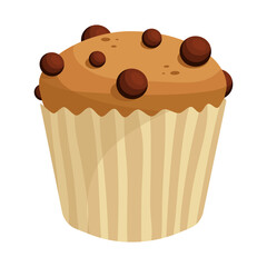 Cupcake with butter cream cartoon vector graphics.