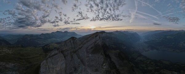 Seamless 180 degree drone photo of breathtaking view