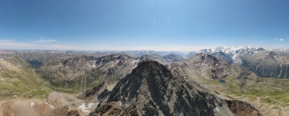 Seamless 180 degree drone photo of breathtaking view
