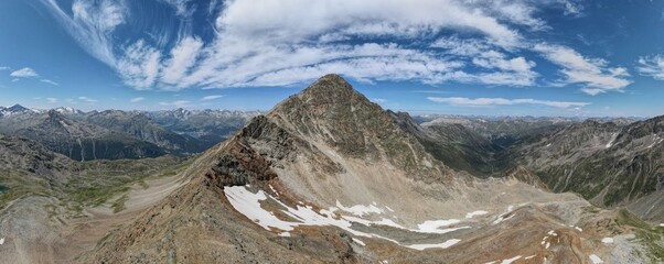 Seamless 180 degree drone photo of breathtaking view