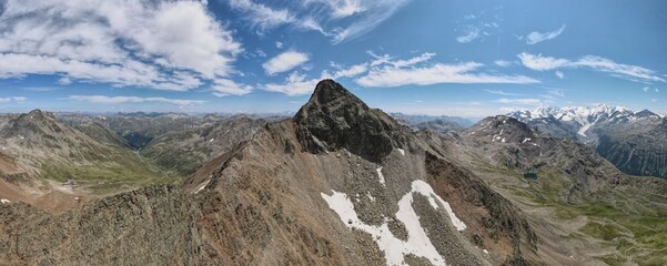 Seamless 180 degree drone photo of breathtaking view
