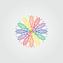 abstract colorful logo background with mandala style