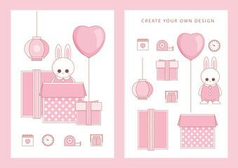 Baby shower party elements.  Invitations, cards, nursery decor