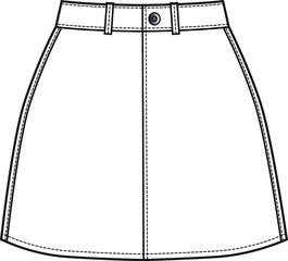 women shift skirt flat sketch vector illustration