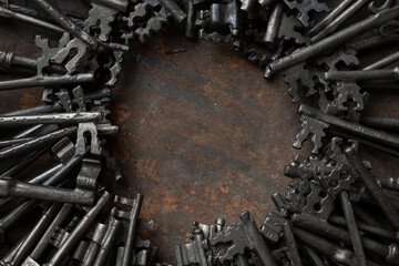 metal keys arranged in a circle