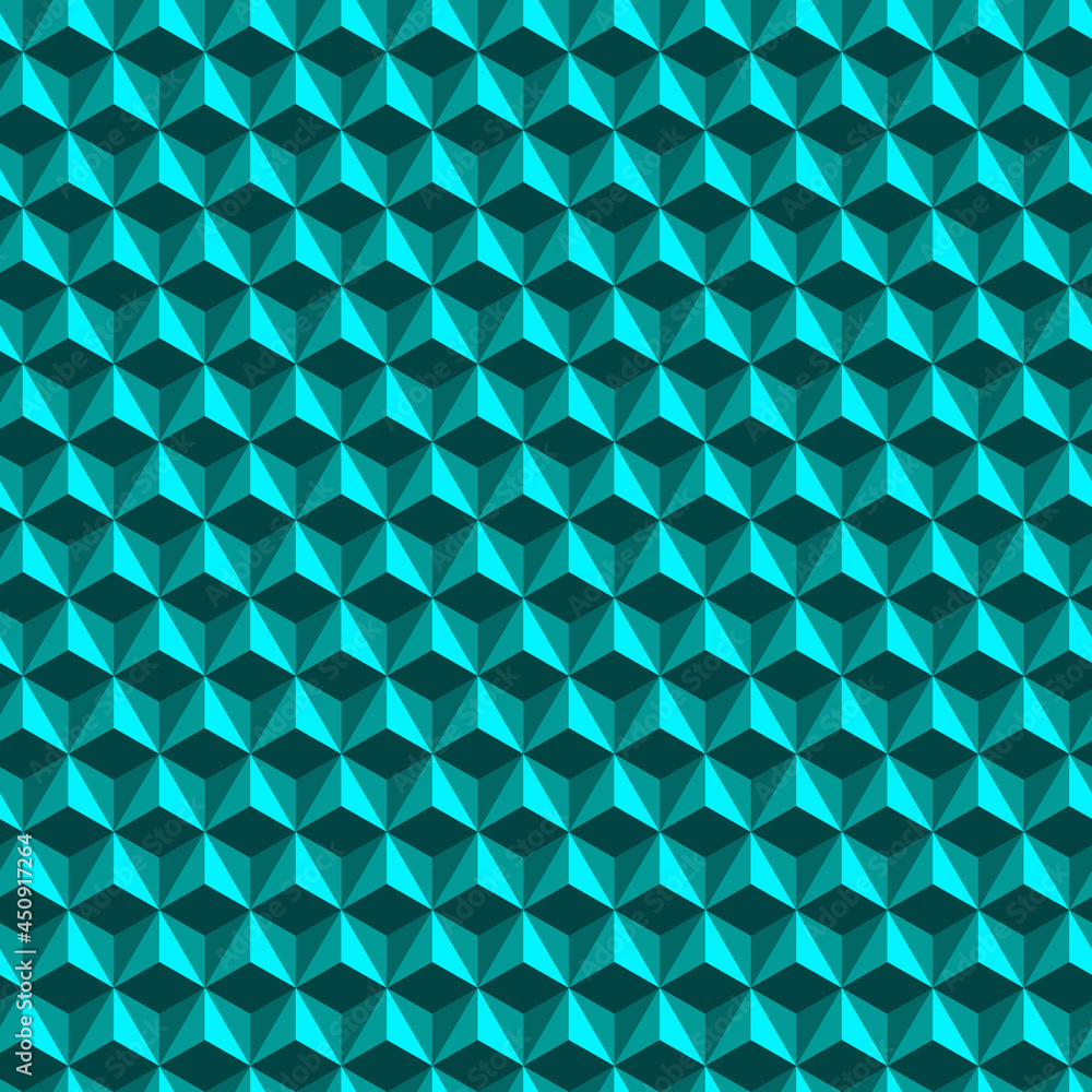 Poster seamless abstract pattern with triangles and pyramids. vector colored background.