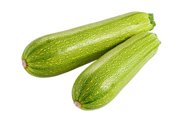 Couple light green squash vegetable marrow zucchini isolated on white background