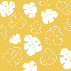 Floral background with tropic leaves and organic shapes