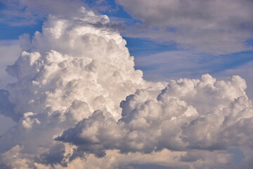 Beautiful scene of puffy clouds in the sky