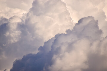 Beautiful scene of puffy clouds in the sky