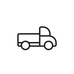 pickup truck line icon. cargo transportation symbol. isolated vector image