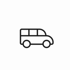 mpv car line icon. family automobile and minivan symbol. isolated vector image