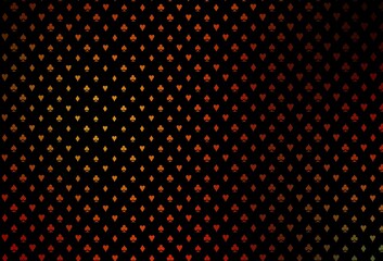 Dark red, yellow vector texture with playing cards.
