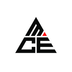 MCE triangle letter logo design with triangle shape. MCE triangle logo design monogram. MCE triangle vector logo template with red color. MCE triangular logo Simple, Elegant, and Luxurious Logo. MCE 
