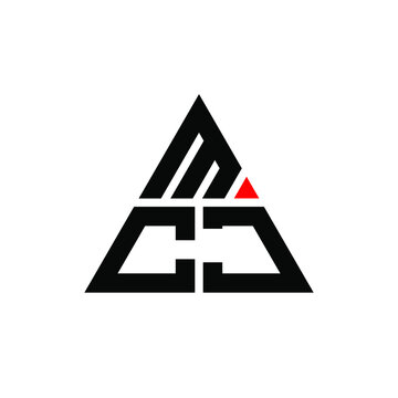 MCJ triangle letter logo design with triangle shape. MCJ triangle logo design monogram. MCJ triangle vector logo template with red color. MCJ triangular logo Simple, Elegant, and Luxurious Logo. MCJ 
