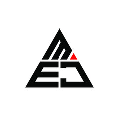 MEJ triangle letter logo design with triangle shape. MEJ triangle logo design monogram. MEJ triangle vector logo template with red color. MEJ triangular logo Simple, Elegant, and Luxurious Logo. MEJ 
