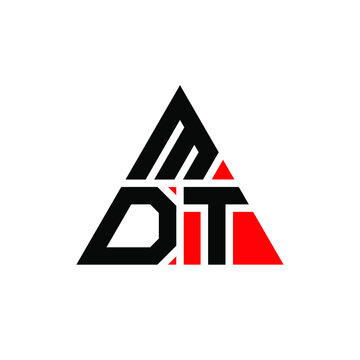 MDT triangle letter logo design with triangle shape. MDT triangle logo design monogram. MDT triangle vector logo template with red color. MDT triangular logo Simple, Elegant, and Luxurious Logo. MDT 
