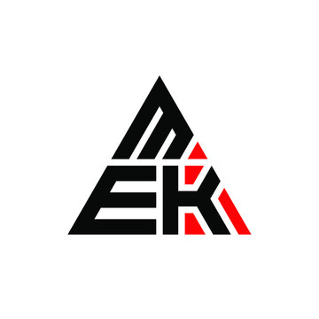 MEK triangle letter logo design with triangle shape. MEK triangle logo design monogram. MEK triangle vector logo template with red color. MEK triangular logo Simple, Elegant, and Luxurious Logo. MEK 
