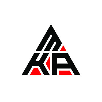 MKA triangle letter logo design with triangle shape. MKA triangle logo design monogram. MKA triangle vector logo template with red color. MKA triangular logo Simple, Elegant, and Luxurious Logo. MKA 
