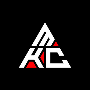 MKC triangle letter logo design with triangle shape. MKC triangle logo design monogram. MKC triangle vector logo template with red color. MKC triangular logo Simple, Elegant, and Luxurious Logo. MKC 
