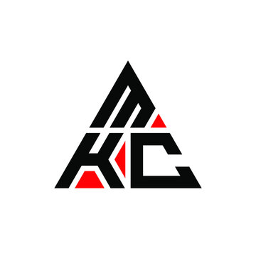 MKC triangle letter logo design with triangle shape. MKC triangle logo design monogram. MKC triangle vector logo template with red color. MKC triangular logo Simple, Elegant, and Luxurious Logo. MKC 
