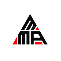 MMA triangle letter logo design with triangle shape. MMA triangle logo design monogram. MMA triangle vector logo template with red color. MMA triangular logo Simple, Elegant, and Luxurious Logo. MMA 
