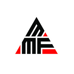 MMF triangle letter logo design with triangle shape. MMF triangle logo design monogram. MMF triangle vector logo template with red color. MMF triangular logo Simple, Elegant, and Luxurious Logo. MMF 
