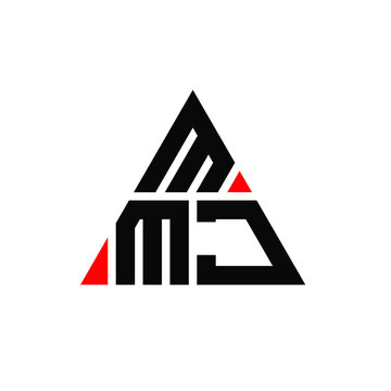 MMJ triangle letter logo design with triangle shape. MMJ triangle logo design monogram. MMJ triangle vector logo template with red color. MMJ triangular logo Simple, Elegant, and Luxurious Logo. MMJ 
