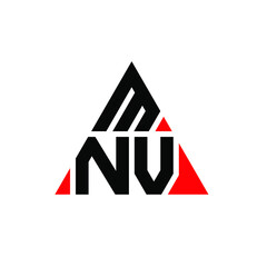 MNV triangle letter logo design with triangle shape. MNV triangle logo design monogram. MNV triangle vector logo template with red color. MNV triangular logo Simple, Elegant, and Luxurious Logo. MNV 
