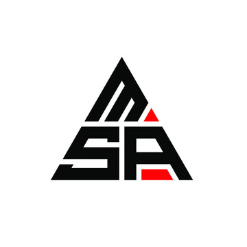 MSA triangle letter logo design with triangle shape. MSA triangle logo design monogram. MSA triangle vector logo template with red color. MSA triangular logo Simple, Elegant, and Luxurious Logo. MSA
 