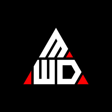 MWD triangle letter logo design with triangle shape. MWD triangle logo design monogram. MWD triangle vector logo template with red color. MWD triangular logo Simple, Elegant, and Luxurious Logo. MWD 
