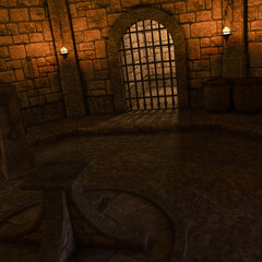 3D-illustration of a mystical dangerous place and dungeon
