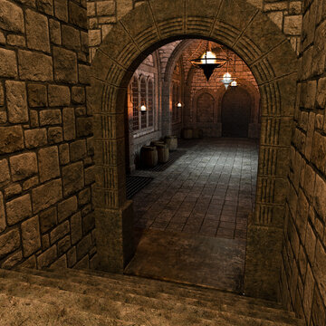 3D-illustration of a mystical dangerous place and dungeon