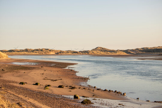 View of the Coast at the Sands of Forvie at Dusk