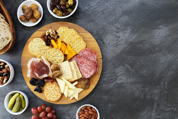Charcuterie Board with Meats and Cheeses shot from Above