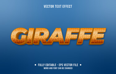 File 1Editable text effect gradient style animal giraffe skin pattern and brown color