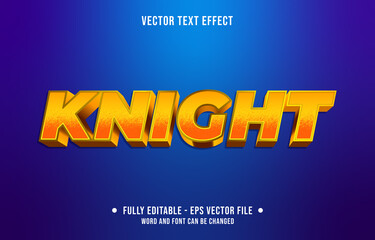 Editable text effect gradient style knight with orange and yellow color